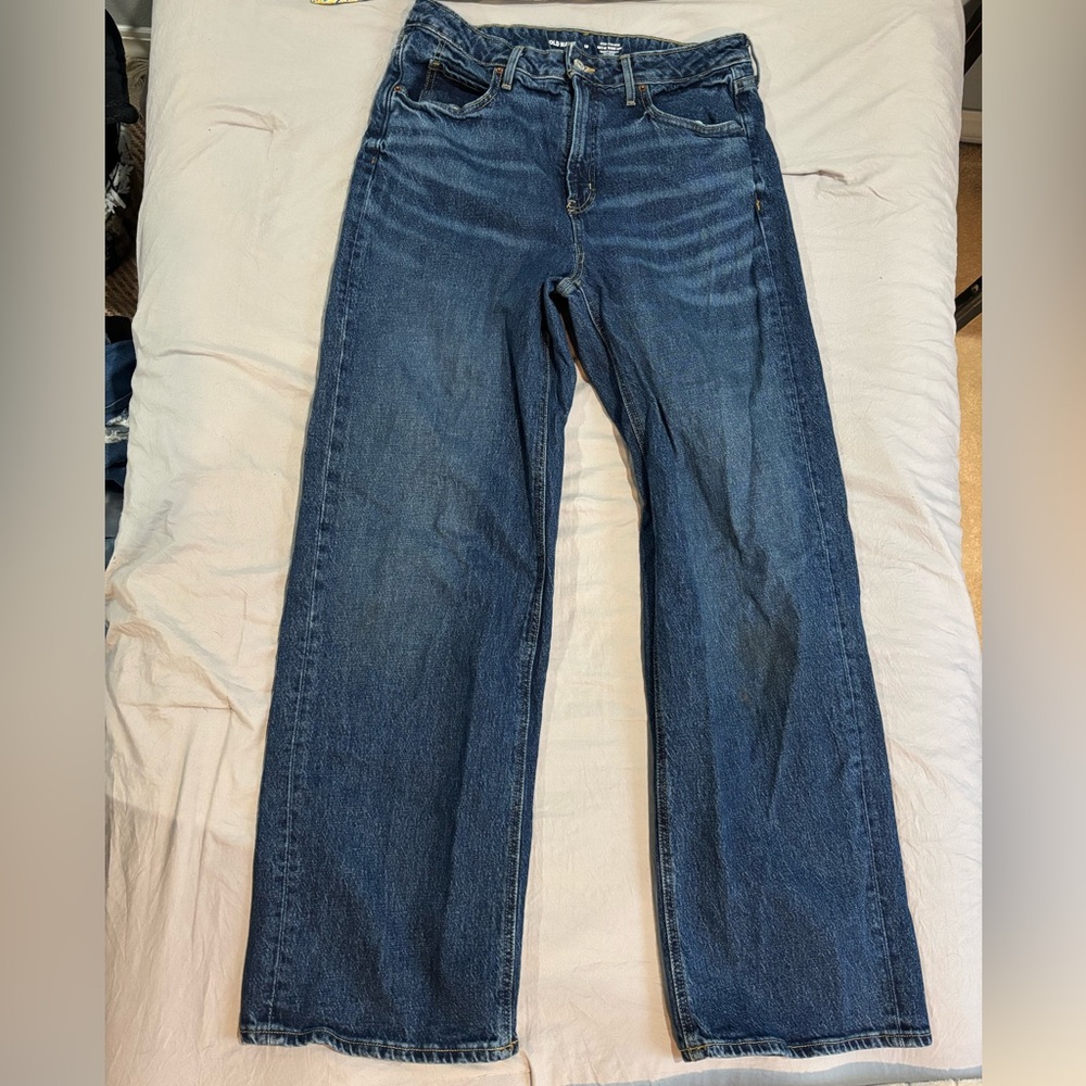 Old Navy Women's Flare & Wide Leg Jeans - Dark Blue